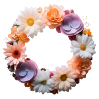 The necklace is made from real and fresh flowers on transparent background png