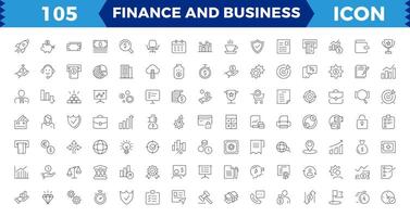 Finance and business line icons collection. Big UI icon set in a flat design. Thin outline icons pack. Linear icon collection. vector