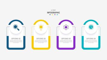 Four Step Infographic element design template for presentation. process diagram and presentations step, workflow layout, banner, flow chart, info graphic illustration. vector