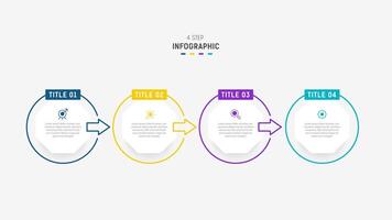 Four Step Infographic element design template for presentation. process diagram and presentations step, workflow layout, banner, flow chart, info graphic illustration. vector