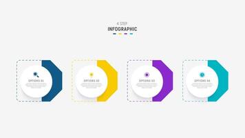 Four Step Infographic element design template for presentation. process diagram and presentations step, workflow layout, banner, flow chart, info graphic illustration. vector