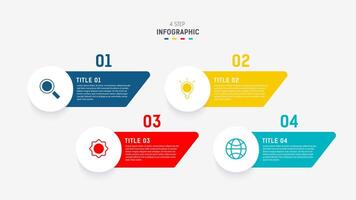 Four Step Infographic element design template for presentation. process diagram and presentations step, workflow layout, banner, flow chart, info graphic illustration. vector