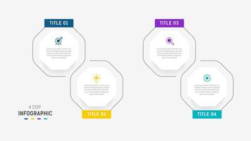 Four Step Infographic element design template for presentation. process diagram and presentations step, workflow layout, banner, flow chart, info graphic illustration. vector