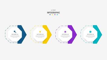 Four Step Infographic element design template for presentation. process diagram and presentations step, workflow layout, banner, flow chart, info graphic illustration. vector