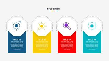 Four Step Infographic element design template for presentation. process diagram and presentations step, workflow layout, banner, flow chart, info graphic illustration. vector