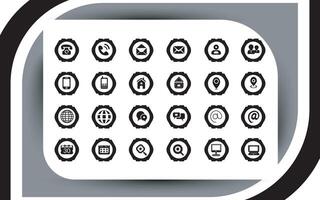 Contact related icon set, Essential Flat Stroke Circular Web Icon Set Phone Contact Location Button, Web icon, contact us icon, address, location, email, phone, Contact information symbols collection. vector