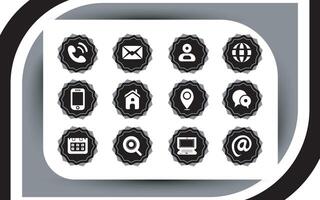 Contact related icon set, Essential Flat Stroke Circular Web Icon Set Phone Contact Location Button, Web icon, contact us icon, address, location, email, phone, Contact information symbols collection. vector