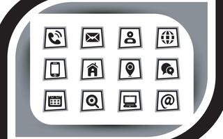 Contact related icon set, Essential Flat Stroke Circular Web Icon Set Phone Contact Location Button, Web icon, contact us icon, address, location, email, phone, Contact information symbols collection. vector