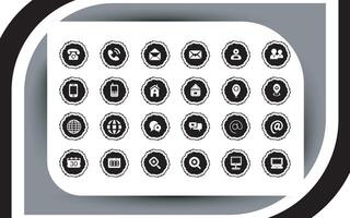 Contact related icon set, Essential Flat Stroke Circular Web Icon Set Phone Contact Location Button, Web icon, contact us icon, address, location, email, phone, Contact information symbols collection. vector