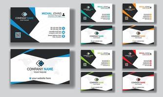 corporativo negocio tarjeta moderno diseño, profesional y minimalista negocio tarjeta diseño, contacto tarjeta para compañía, creativo y limpiar doble lado negocio tarjeta modelo vector