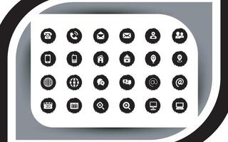 Contact related icon set, Essential Flat Stroke Circular Web Icon Set Phone Contact Location Button, Web icon, contact us icon, address, location, email, phone, Contact information symbols collection. vector