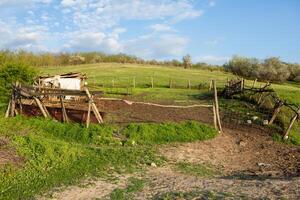 Landscape with beautiful nature in the village in the Republic of Moldova. Country life in Eastern Europe. photo