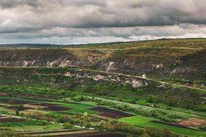 Landscape with beautiful nature in the village in the Republic of Moldova. Country life in Eastern Europe. photo