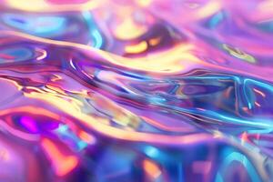 abstract gradient holographic chrome background, vivid purple, blue, pink colors, luxury art, banner, wallpaper, wave aqua texture photo