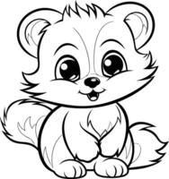 Black and White Cartoon Illustration of Cute Squirrel Animal for Coloring Book vector