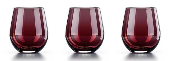 elegante y pulcro, esta conjunto de claro vaso vino lentes trae un toque de moderno elegancia a cena fiestas y vino degustaciones con su refinado, minimalista Mira foto