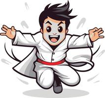 Taekwondo of a karate man. vector