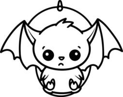 Cute cartoon bat isolated on a white background. vector