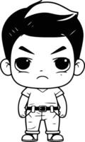 Angry Boy Cartoon Mascot Character. vector