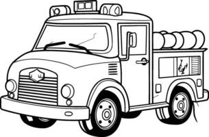 Fire truck icon. Outline illustration of fire truck icon for web vector