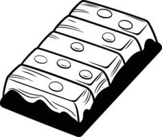 Chocolate bar icon of a piece of chocolate. vector