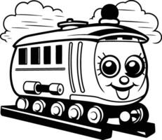 Cute cartoon train isolated on a white background. vector