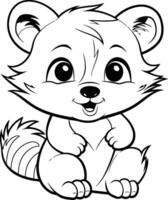 Black and White Cartoon Illustration of Cute Squirrel Animal for Coloring Book vector