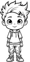 Cute Little Boy Cartoon Mascot Character Illustration. vector