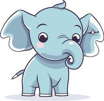 Cute cartoon elephant isolated on a white background. vector