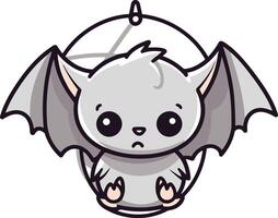 Cute cartoon bat isolated on a white background. vector