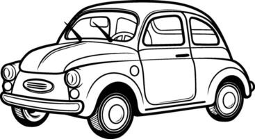 Retro car isolated on white background. hand drawn illustration. vector