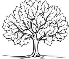 Decorative oak tree. sketch for your design. vector