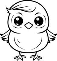 Black and White Cartoon Illustration of Cute Owl Bird Character for Coloring Book vector