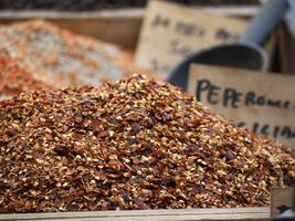 red hot chili in the local market in Ortigia island in province of Syracuse in Sicily photo