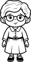 Coloring book for children. Boy with glasses and a short skirt vector