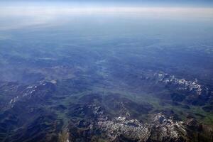 Rabagao River Aerial view from airplane, Portugal photo