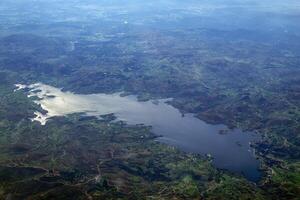 rabagao río aéreo ver desde avión, Portugal foto