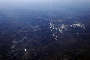 Rabagao River Aerial view from airplane, Portugal photo