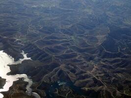 rabagao río aéreo ver desde avión, Portugal foto