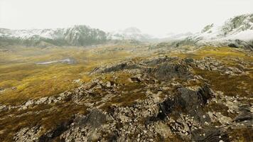 Aerial View of Snow-Covered Mountain Range video