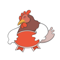 rôtissoire poulet mascotte logo autocollant illustration png