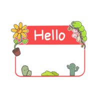 Hello Name Tag Sticker Illustration png