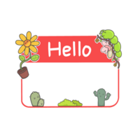 Hallo Name Etikett Aufkleber Illustration png