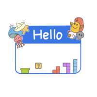 Hello Name Tag Sticker Illustration png