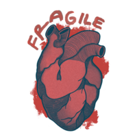 frágil corazón pegatina camiseta diseño png