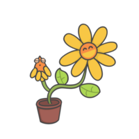 gelukkig bloem sticker illustratie png