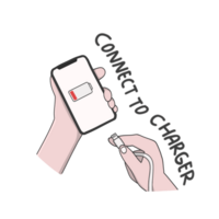 Connect to Charger Sticker Illustration png