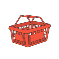 boodschappen doen mand sticker illustratie png