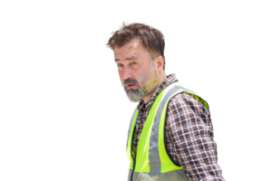 retrato de un caucásico hombre, un mayor ingeniero hombre png