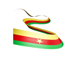 3d Flag Of Cameroon 3d Waving Ribbon Flag, 3d illustration png